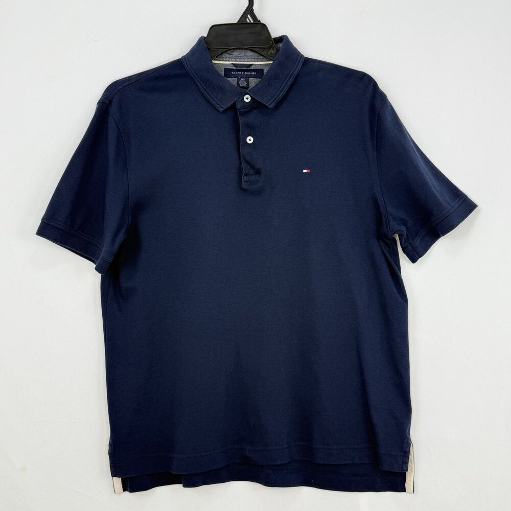 Tommy Hilfiger Polo Shirt Men’s Size L Navy Blue Casual Short Sleeve